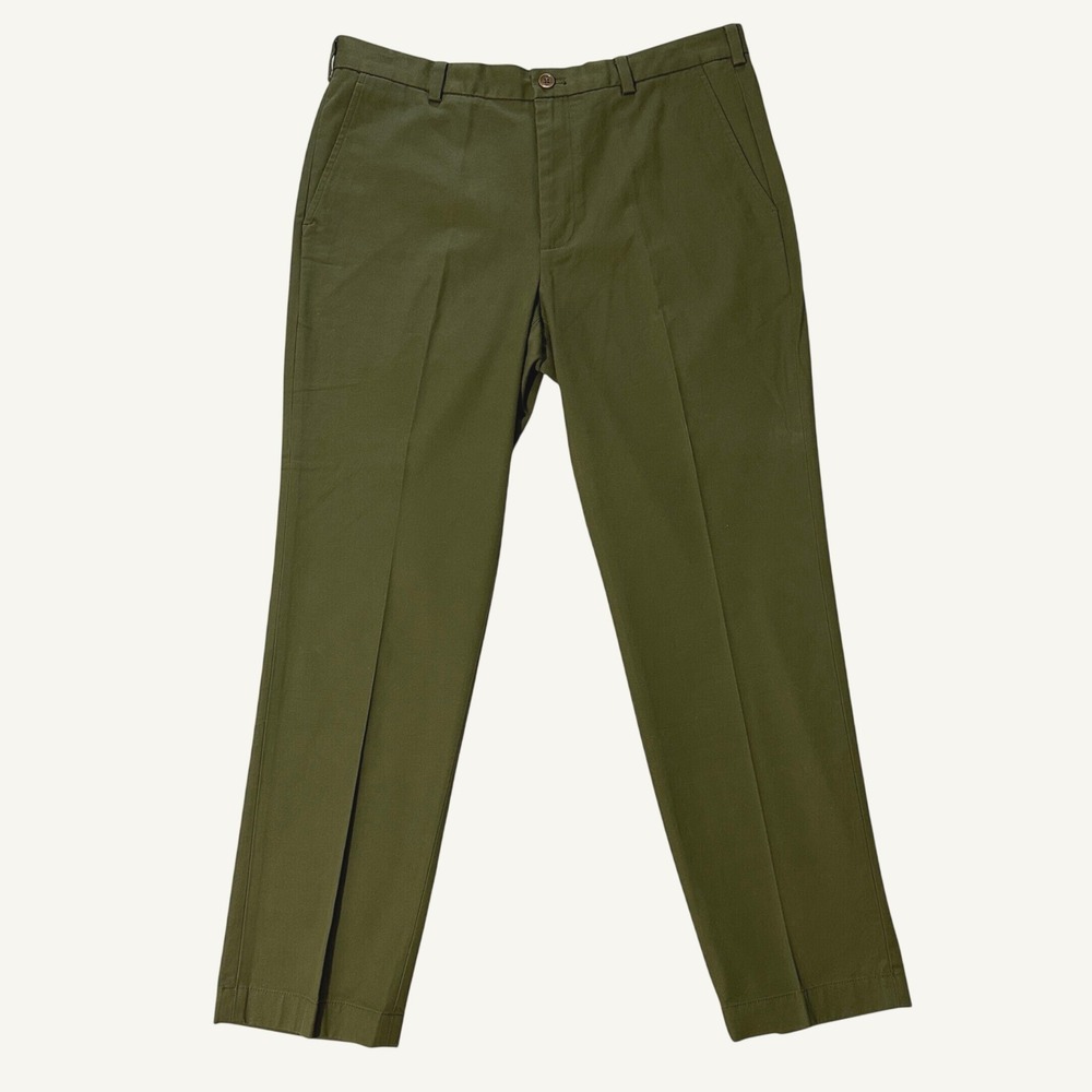 Brooks Brothers Mens Pants 36x30 Clark Chino Olive Green Supima Preppy Office